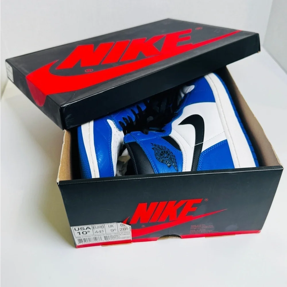 Nike Air Jordan 1 Retro High OG Game Royal 2018 Sneakers 555088-403 Size 10.5